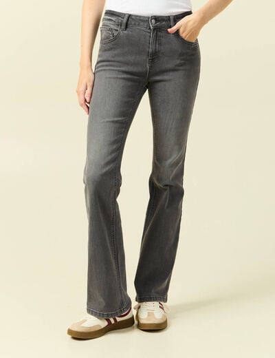 Jeans bootcut denim gris clair femme