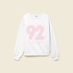 Sweat droit court manches longues gris femme