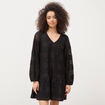Robe dentelle manches longues doubl&eacute;e noir femme
