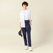 Tregging velours 7/8ème bleu marine femme