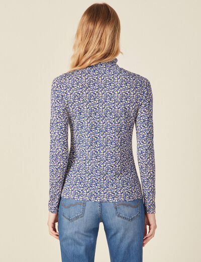 T-shirt manches longues bleu femme