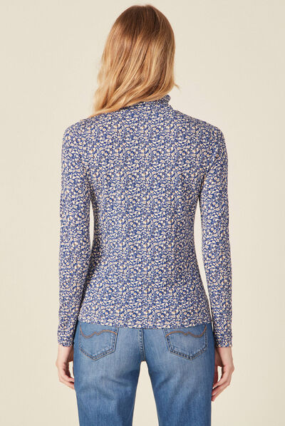 T-shirt manches longues bleu femme