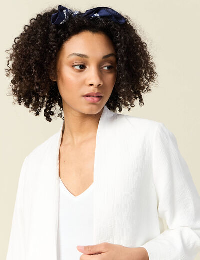 Veste esprit blazer fluide ecru femme