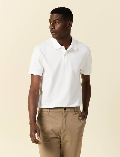 Polo manches courtes blanc homme
