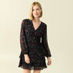 Robe &eacute;vas&eacute;e bas pliss&eacute; noir femme