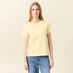 T-shirt manches courtes jaune clair femme