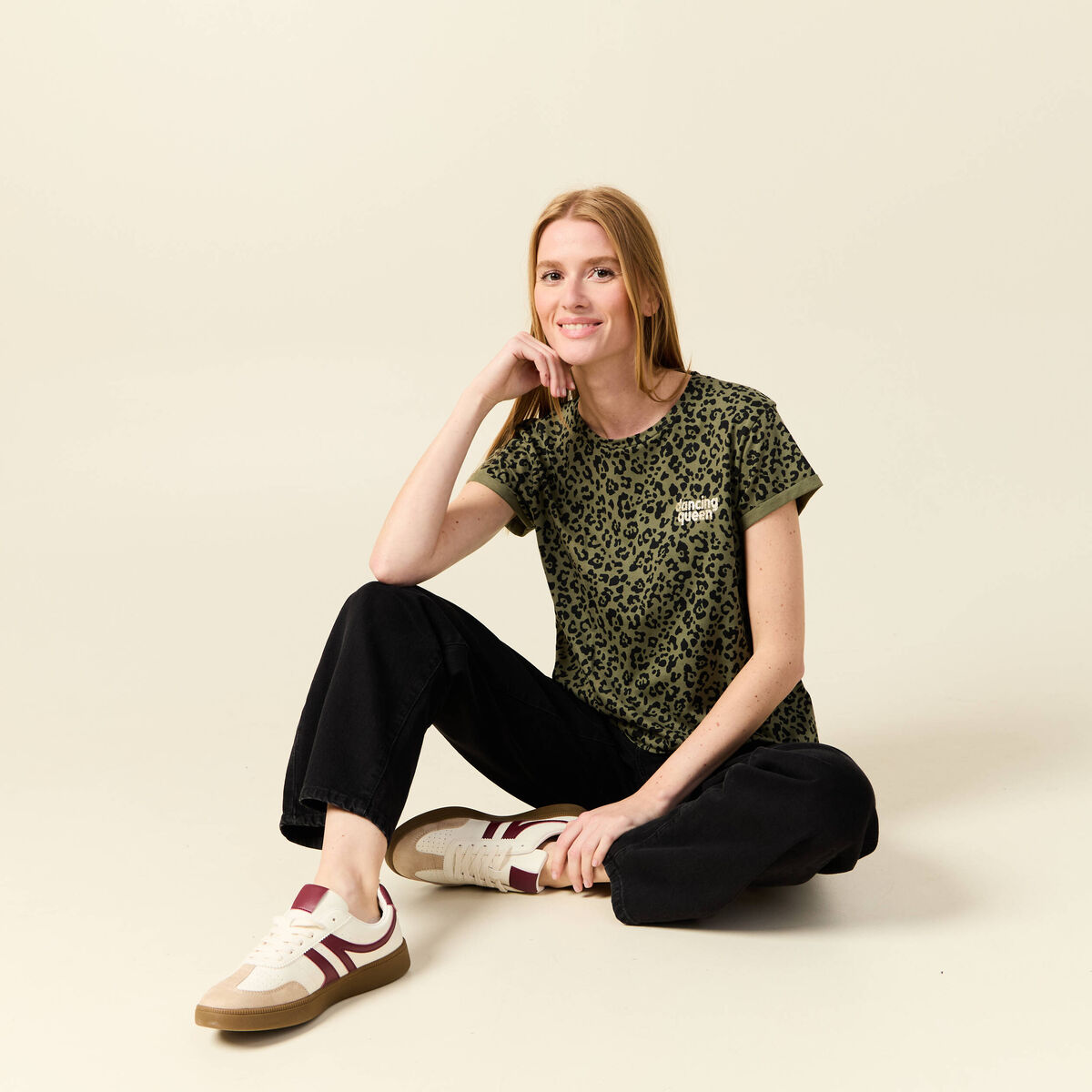 T-shirt manches courtes vert femme