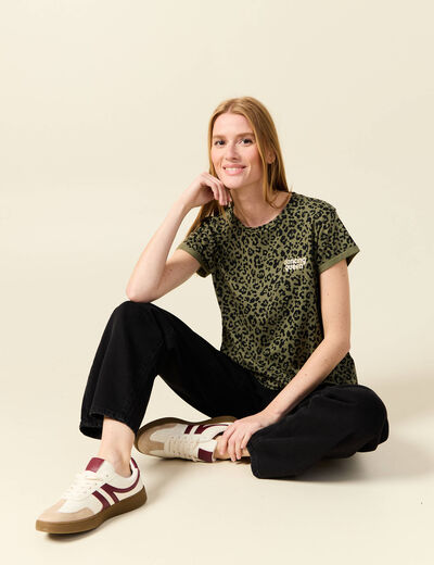 T-shirt manches courtes vert femme