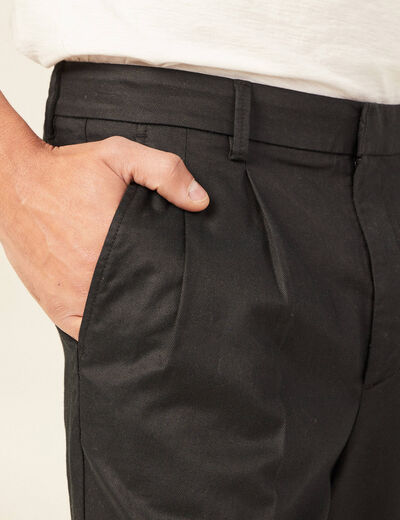 Pantalon chino droit noir homme