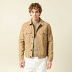 Blouson droit court col classique marron homme