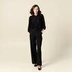 Pantalon large fluide noir femme