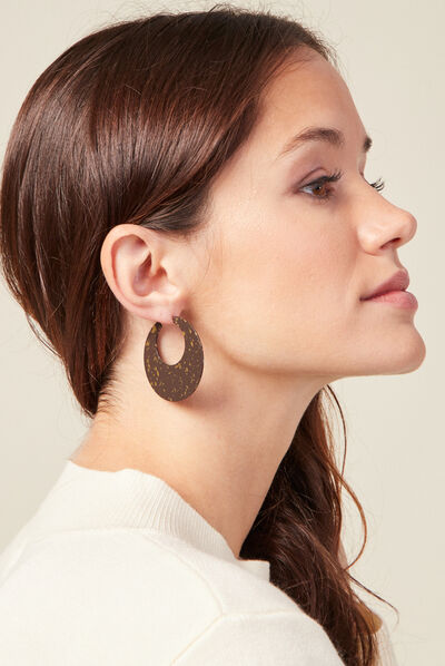 Boucles d'oreilles créoles noir femme