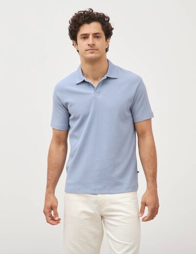 Polo manches courtes bleu gris homme