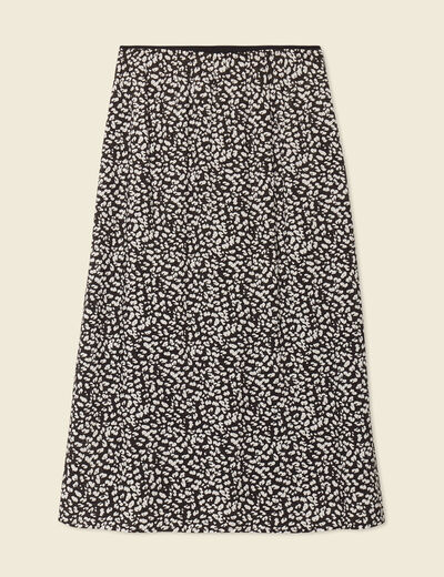 Jupe longue trapèze noir femme