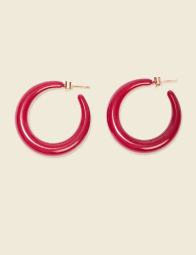 Boucles d'oreilles créoles rose fushia femme