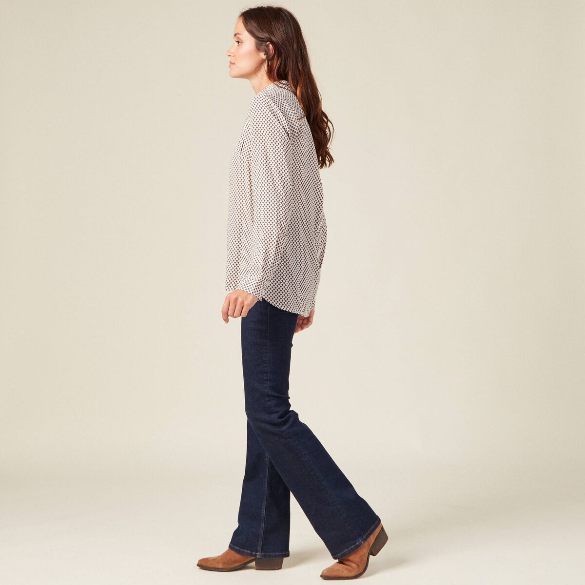 Chemise manches longues blanc femme