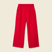 Pantalon large taille standard rouge femme