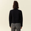 Veste droite courte col mao noir femme