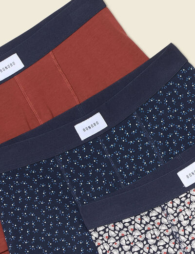 Lot 3 boxers marron cognac homme
