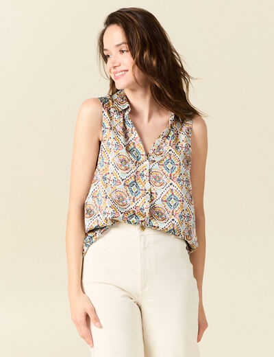 Blouse sans manches multicolore femme