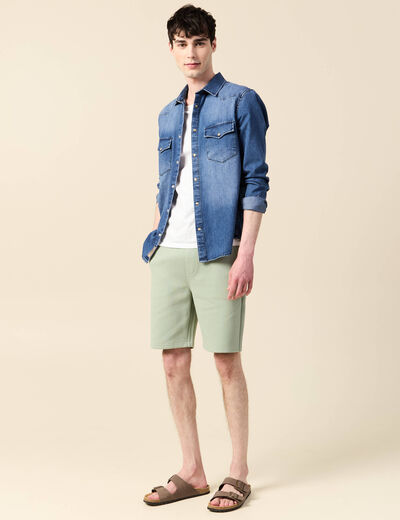 Short éco-responsable vert olive homme