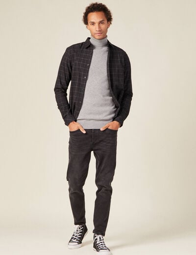 Chemise manches longues gris foncé homme