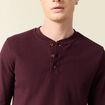T-shirt manches longues bordeaux homme