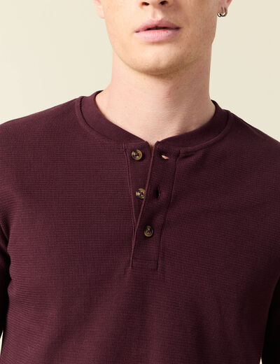 T-shirt manches longues bordeaux homme