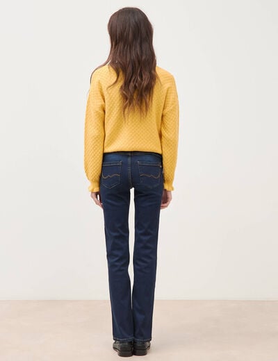 Jeans regular taille haute denim brut femme