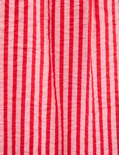 Top droit manches courtes rouge femme