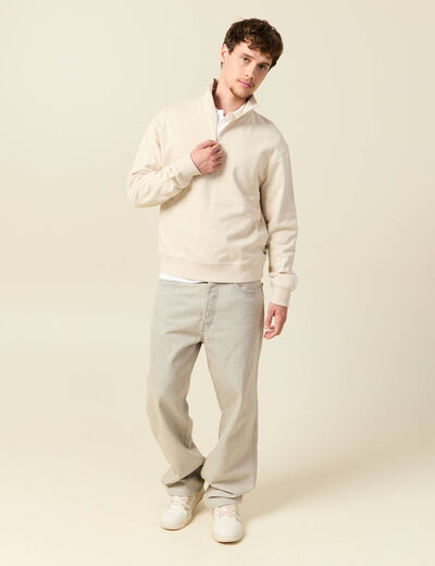 Sweat manches longues en coton sable homme