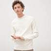 Pull manches longues col rond ecru homme
