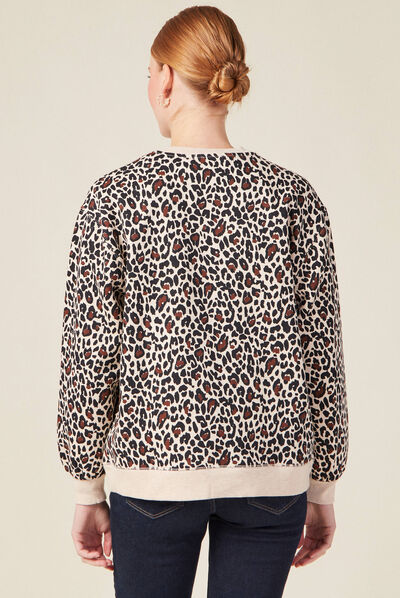 Sweat manches longues marron clair femme