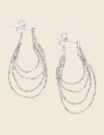 Boucles d'oreilles pendantes couleur argent femme
