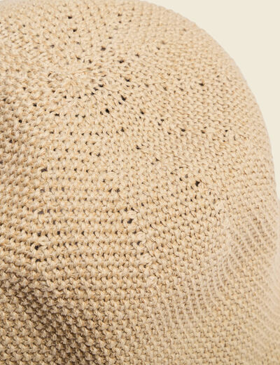 Chapeau tress&eacute; sable femme