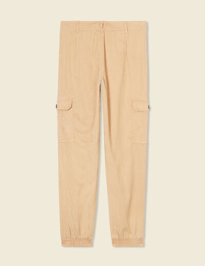 Pantalon éco-responsable beige femme