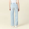 Jeans large taille haute denim bleach femme