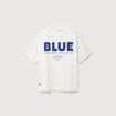 T-shirt print&eacute; en coton manches courtes ecru homme
