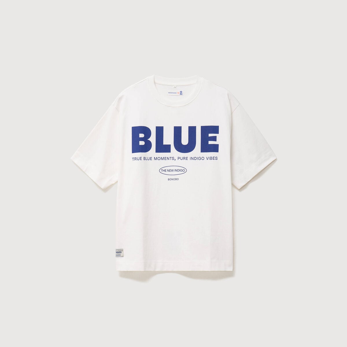 T-shirt print&eacute; en coton manches courtes ecru homme