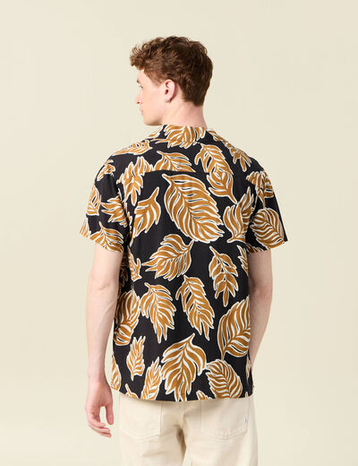 Chemise manches courtes noir homme