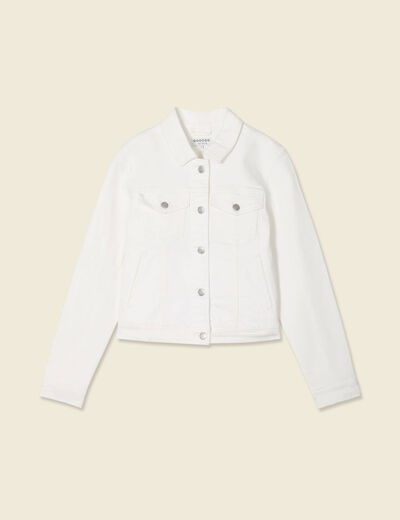 Blouson en jean denim blanc femme