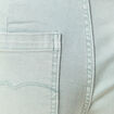 Jeans large cropped taille haute bleu gris femme
