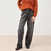Jeans straight taille standard denim gris femme
