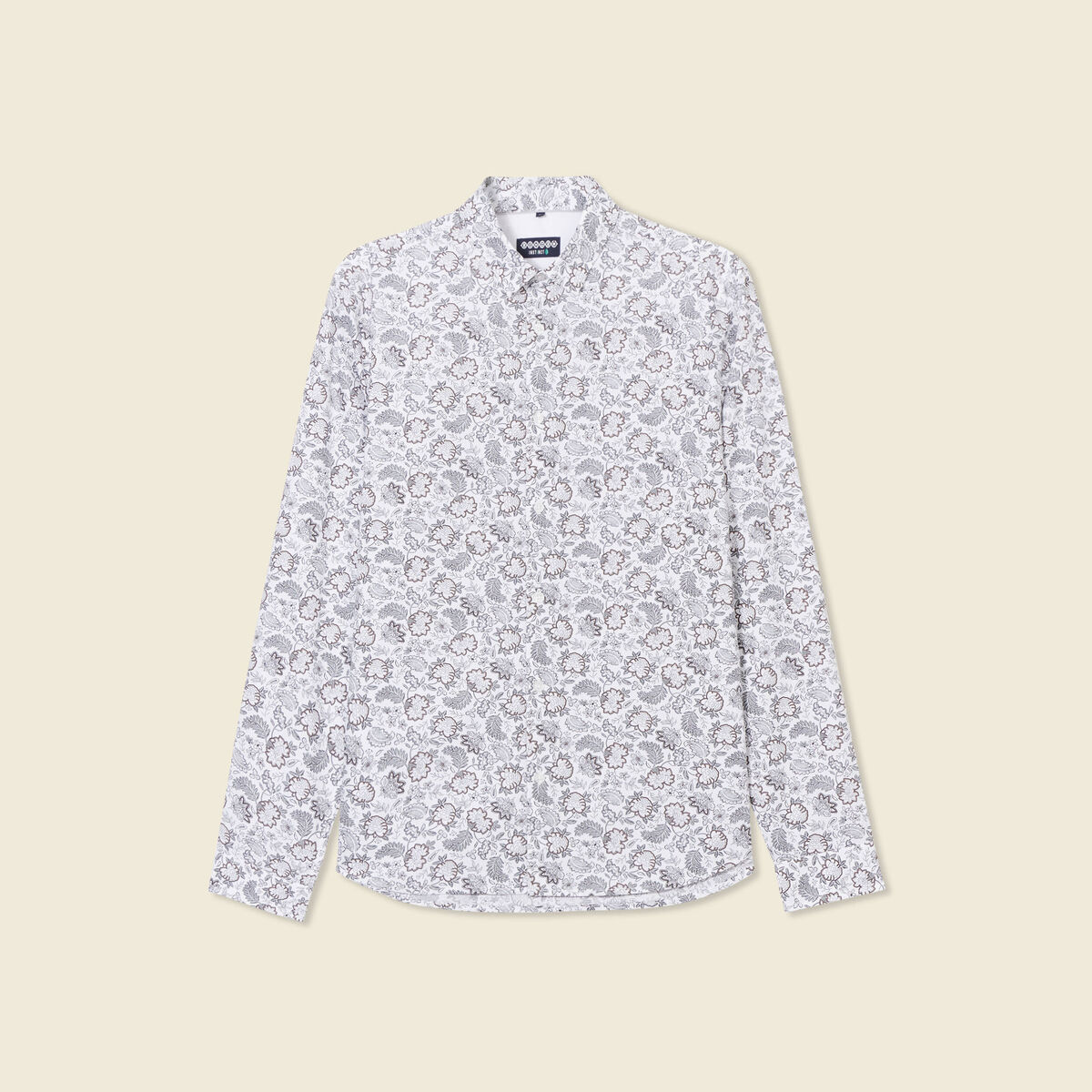 Chemise en coton manches longues blanc homme