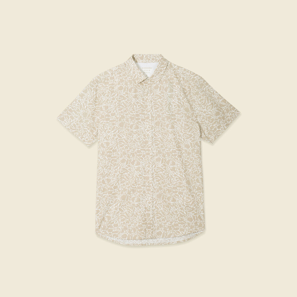 Chemise manches courtes beige homme