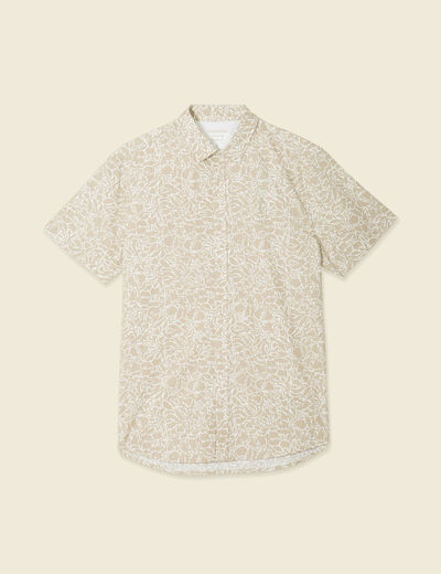Chemise manches courtes beige homme