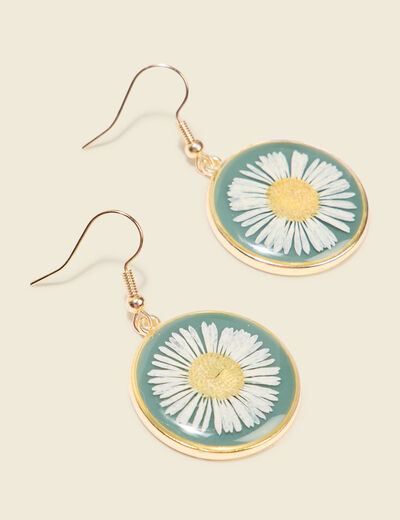 Boucles d'oreilles pendantes vert pastel femme