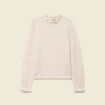 Pull col montant manches longues creme femme