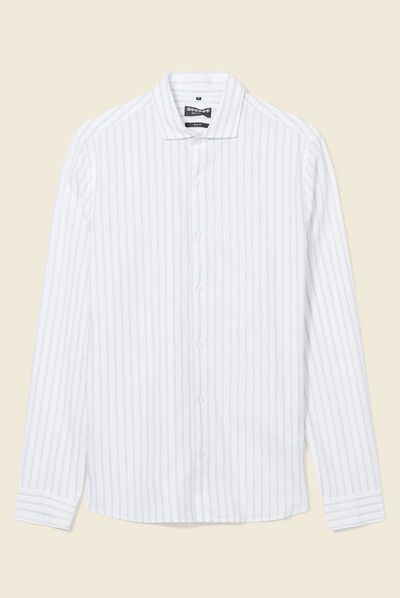 Chemise manches longues blanc homme