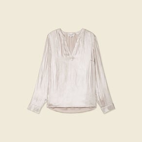 blouse manches longues irisee gris argent femme Blouse manches longues irisée gris argent femme